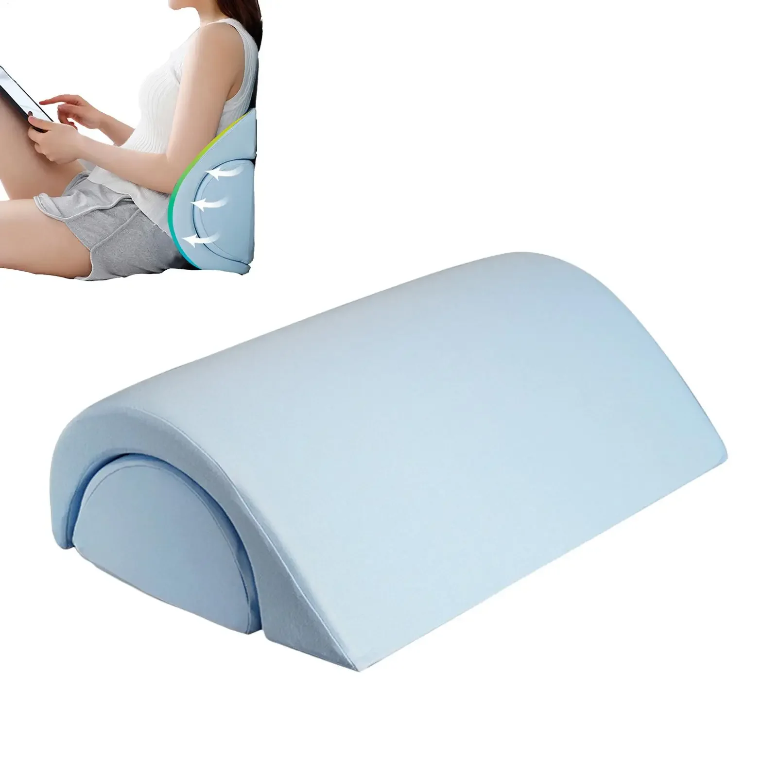 Half Moon Bolster Pillow with Memory Foam Neck Support Removable Washable Cover for Beauty Salon Spa Massage Leg Pad