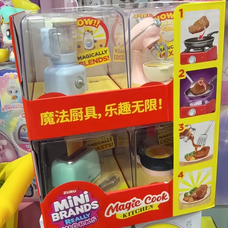 Zuru New Genuine Mini Kitchen Toys Magic Cook Realistic Miniature Food Playsets Pretend Play Kit With Bread Maker For Kids Gifts view 6