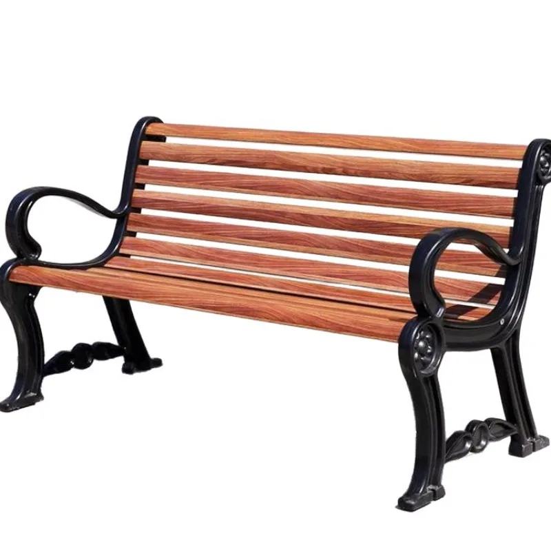 Park chairs, outdoor benches, leisure cast aluminum backrests, plastic anti-corrosion wooden benches, outdoor courtyard o