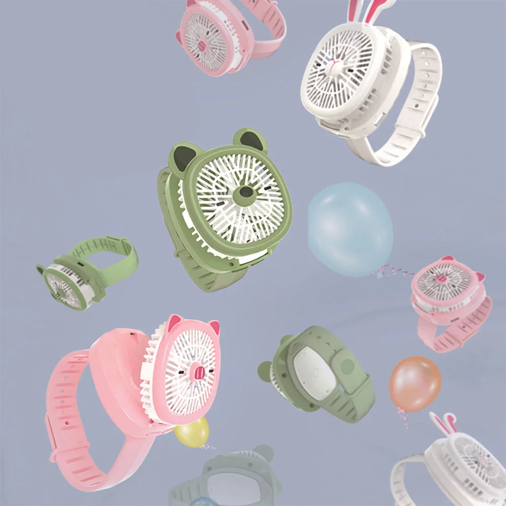 I bambini guardano la ventola Ventilatore portatile portatile a 3 velocità USB ricaricabile