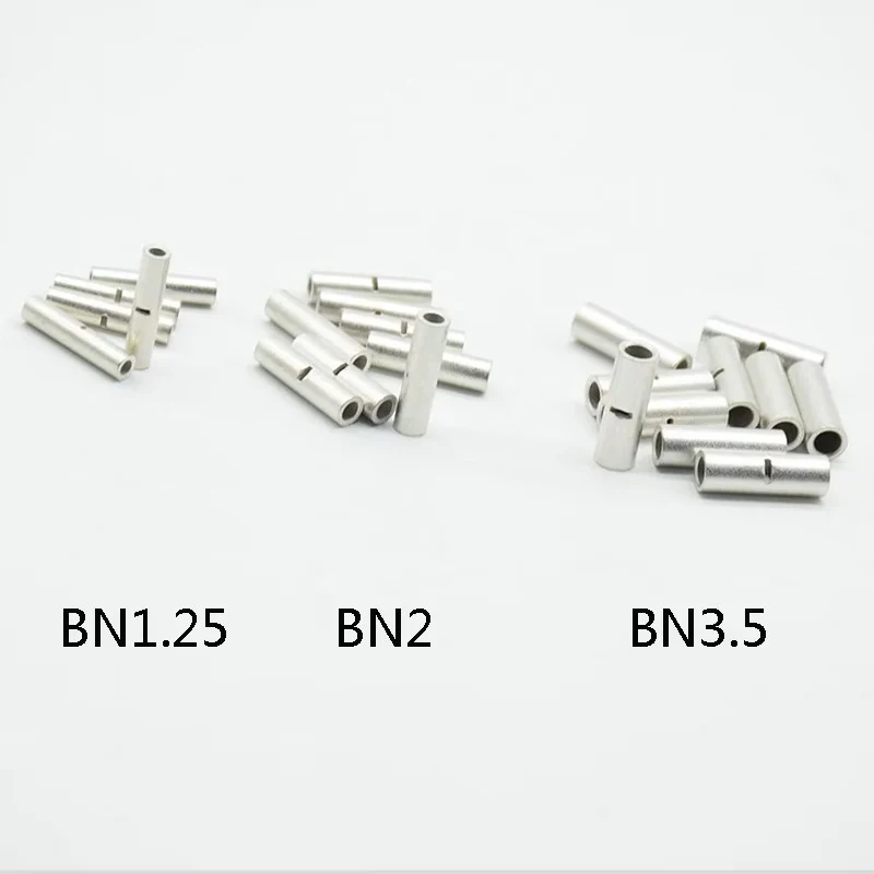 20pcs Sleeve Bare Terminals Crimping Connector  BN1.25/2/3.5 Butt Wire Connector AWG 22-10 Copper Tinned Splice Crimp Terminal
