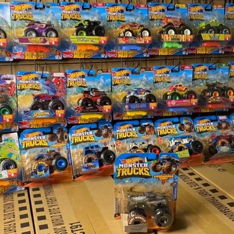 New Hot Wheels Original Fyj44 Monster Trucks Serise Model Cars Off Road Climbing Beach Toy Car Boy Surprise Collection Gifts