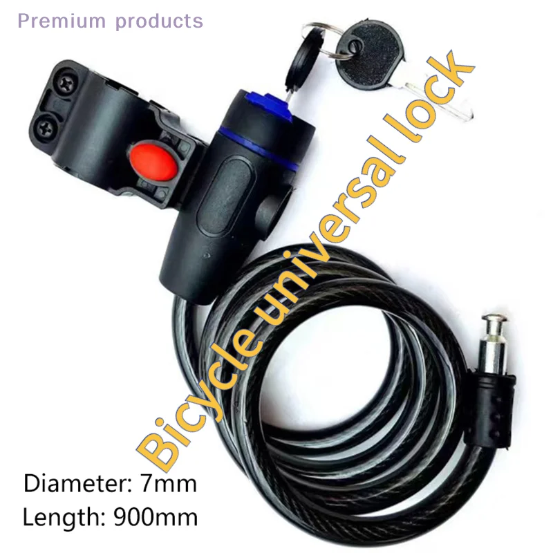 1PC Universal Motorcycle Lock Anti-Theft Belt 2 Keys For Bike Safety Steel Rope Cable Portable Electric Vehicle Lock Cable Lock