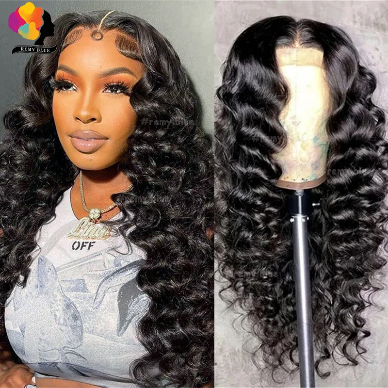 Loose Deep Wave Frontal Wig 13x6 HD Lace Frontal Wigs For Women Brazilian Deep Wave Transparent Curly Lace Front Human Hair Wigs