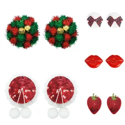 2023 Christmas Silicone Chest Stickers Fun Nipple Covers Bell Hair Ball Strawberry Red Lip Bowknot Self Adhesive Pasties Sticker