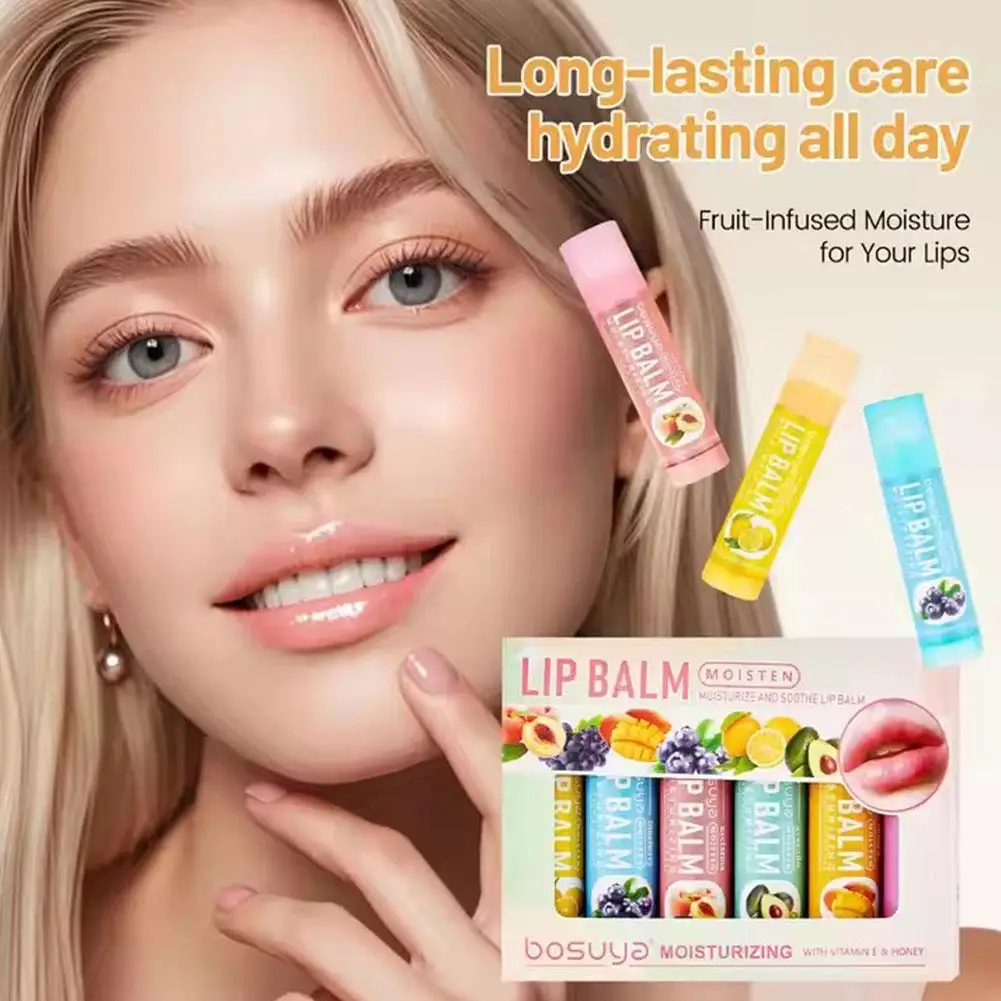 

New Fruit Lip Balm Winter Fashion Moisturizing Lip Oil Long-Lasting Clear Transparent Natural Aloe Lipstick Lip Care Lipstick