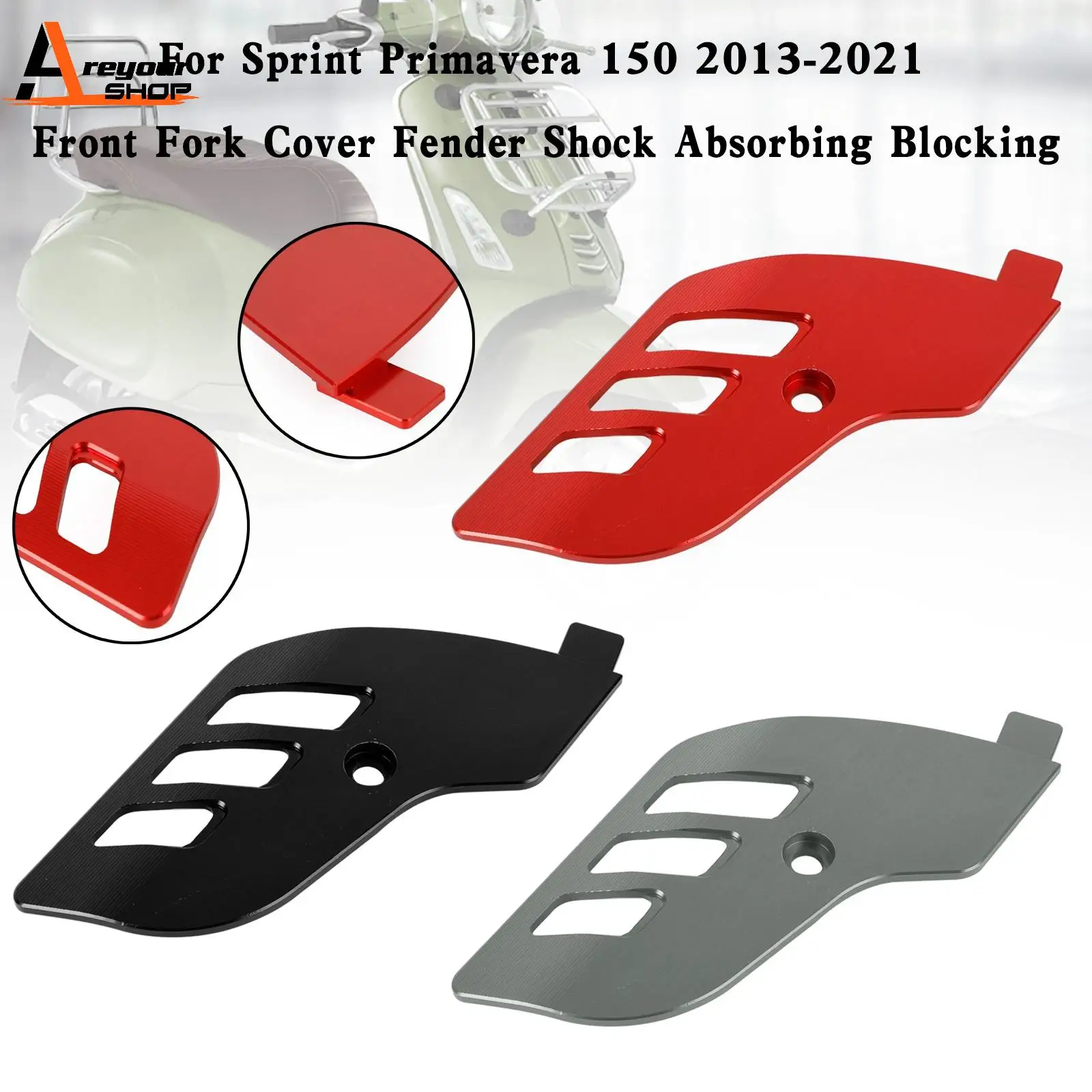 

Areyourshop Front fork Cover Fender Shock Absorbing Blocking for Vespa Sprint Primavera 150 Motor Accessories