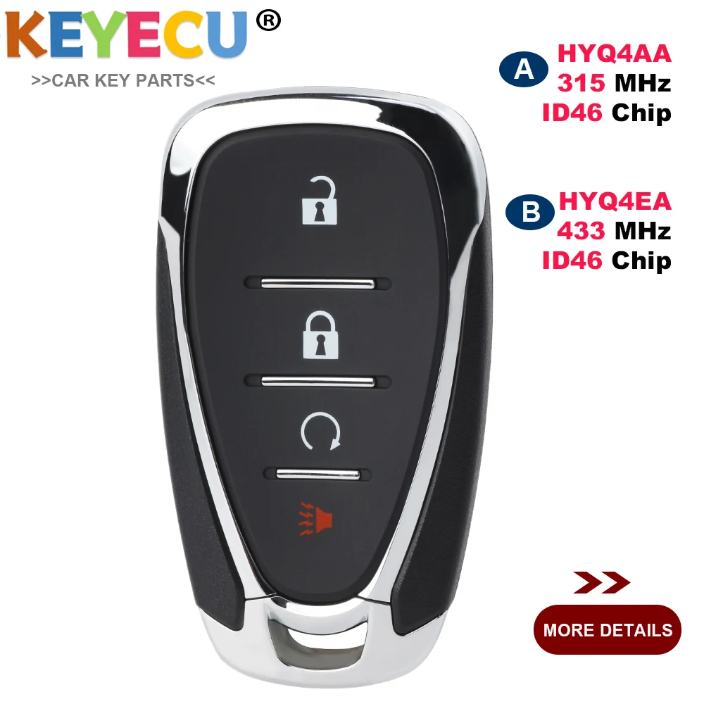 HYQ4AA HYQ4EA HYQ4AS HYQ4ES Smart Remote Key Fob for Chevrolet Bolt EUV EV Blazer Cruze Traverse Trailblazer Volt 2019 2020-2024