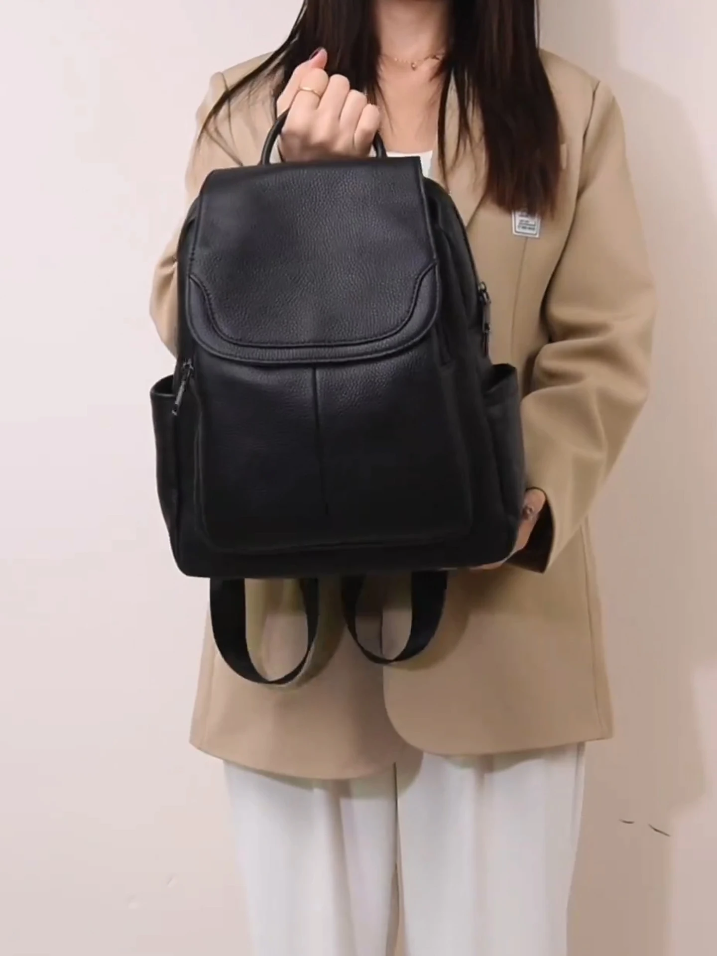 

Модный женский рюкзак из натуральной кожи с защитой от кражи, 10 л, с тиснением, для путешествий и повседневного использования