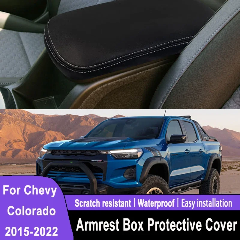 

Center Console Armrest Cover for Chevrolet Colorado 2015-2022 - Premium Leather Protective Sleeve, Car Interior Accessories 2016