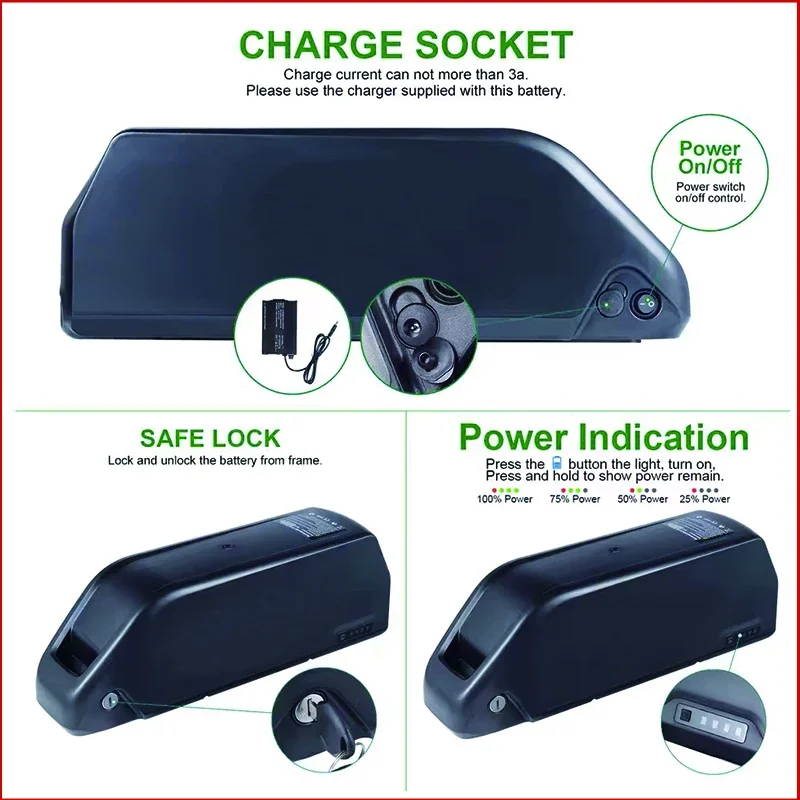 

36V 48v 52v Electric bike Batterie 25ah 30 40ah 50ah 60ah Lithium Battery ebike Hailong 60v 72v 1000w 2000w 3000w Conversion Kit