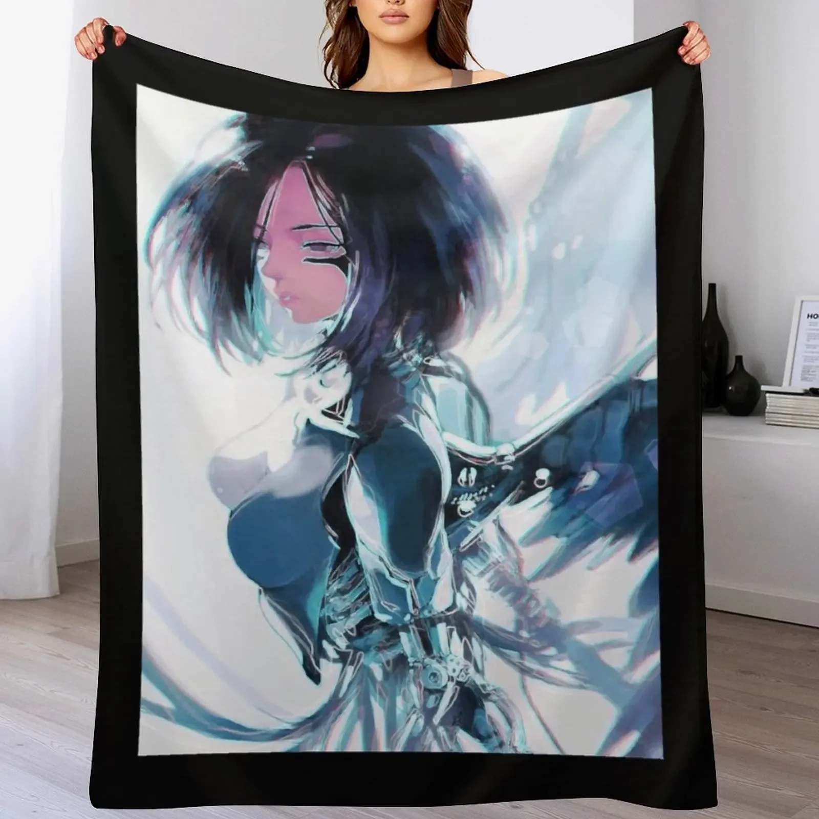 

Alita: Battle Angel Throw Blanket Plaid on the sofa Luxury Designer Thins wednesday Blankets