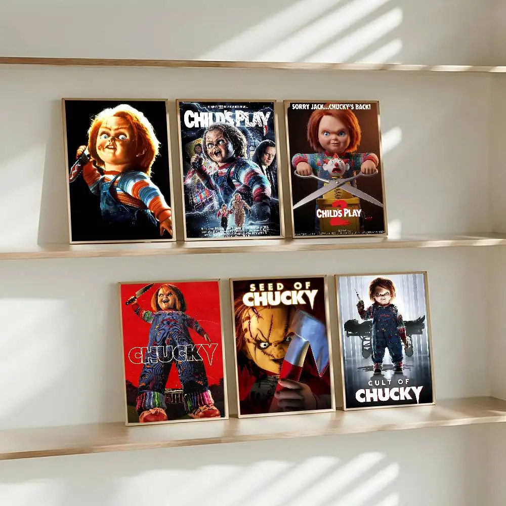 Classic Horror Movie Chucky Child's Play Poster HD Art Sticky Wall Waterproof Home Living Room Bedroom Bar Aesthetic Decoration