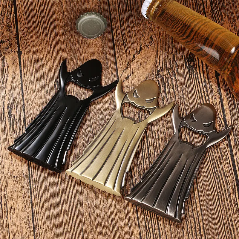 Dark Black Ghost Shape Metal Beer Openers Bottle Opener Kitchen Club Party Barware Gadget Halloween Wedding Accessory Gift Bag