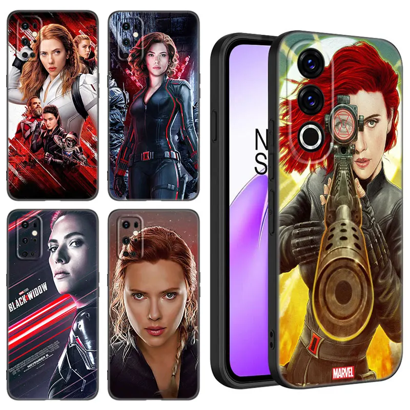 Marvel Black Widow Black Silicone Phone Case For OnePlus 10R 11R 12R ACE 2 3 Pro 2V 3V Nord CE 2 3 4 Lite N10 N20 N30 SE 5G