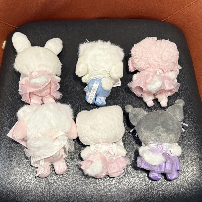 10CM Anime Hello Kitty Cinnamoroll My Melody Kuromi cos Ballet Series Cartoon Plush Doll Keychain Kawaii School Bag Pendant