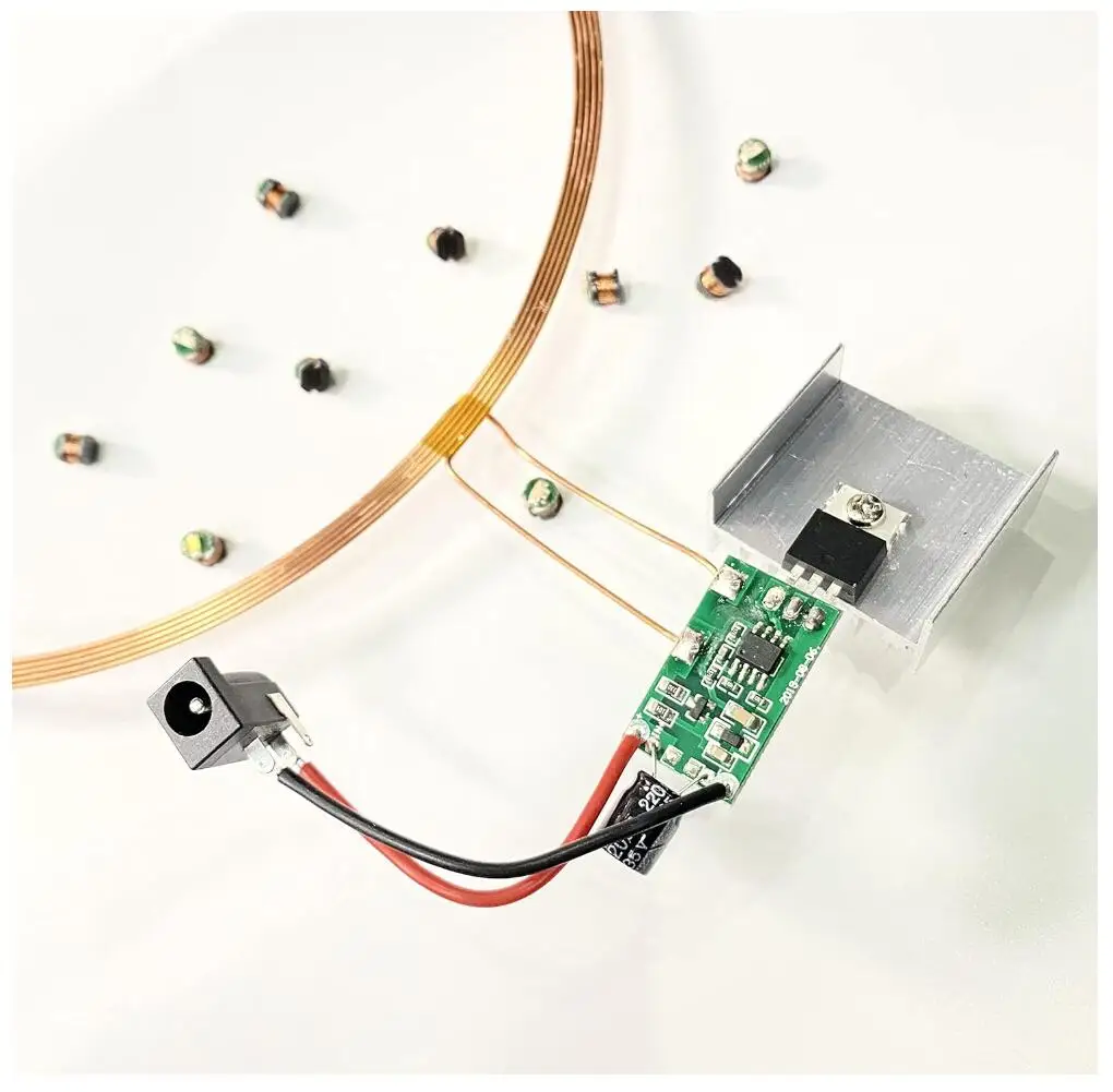Imagem -06 - Módulo de Alimentação sem Fio Bobina de Carregamento sem Fio Carregador Transmissor Receptor Led Indução de Luz Modelo Faça Você Mesmo Remoto 24v 150 mm