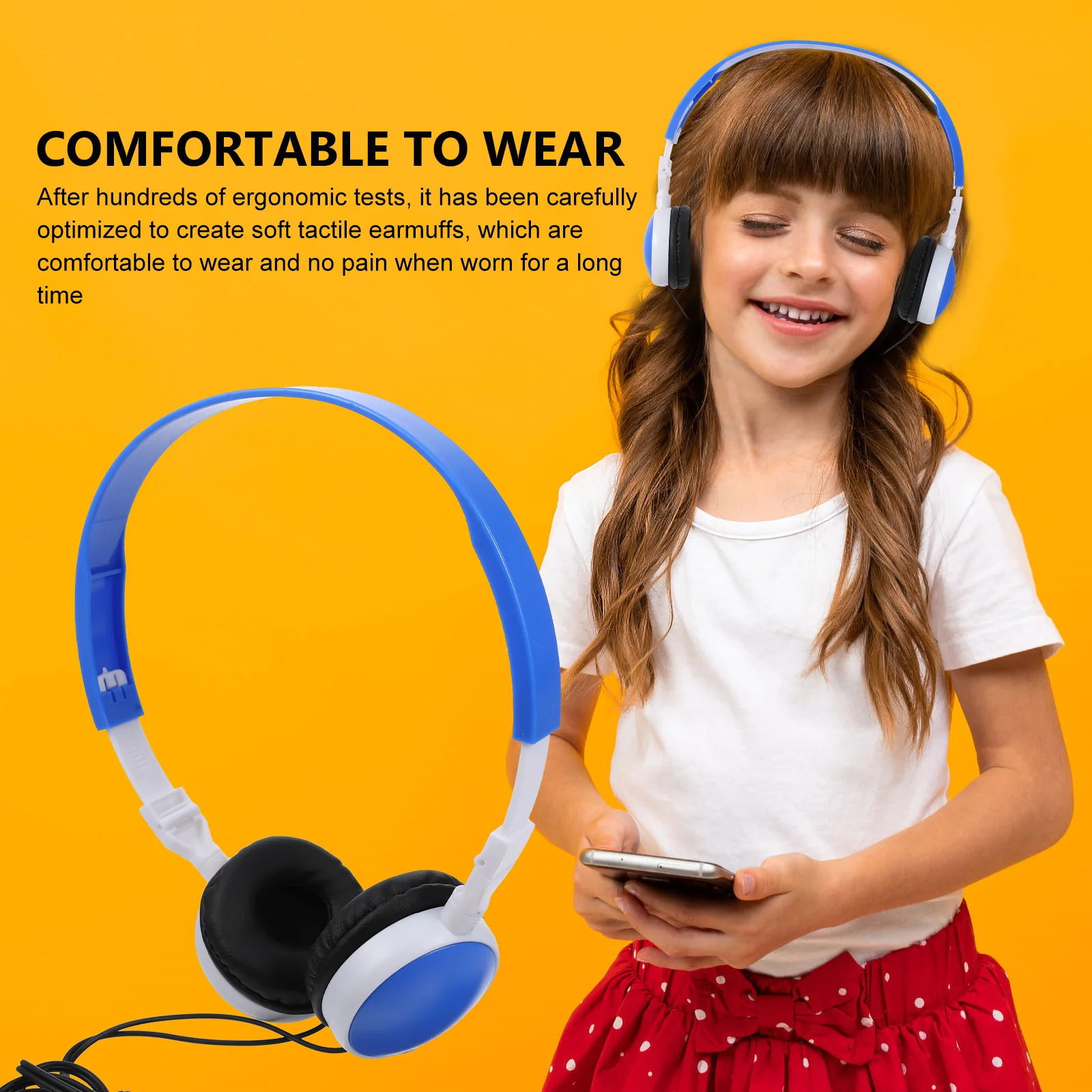 

Headphones Foldable Kids On-Ear Wired Earphone for School Girls Boys Compatible Tablet Phone Computer 35mm Audio Jack