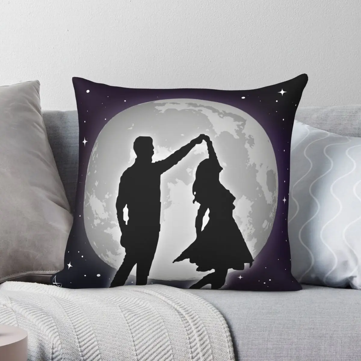 Dancing In The Moonlight Pillowcase Polyester Linen Velvet Pattern Zip Decor Pillow Case Home Cushion Cover