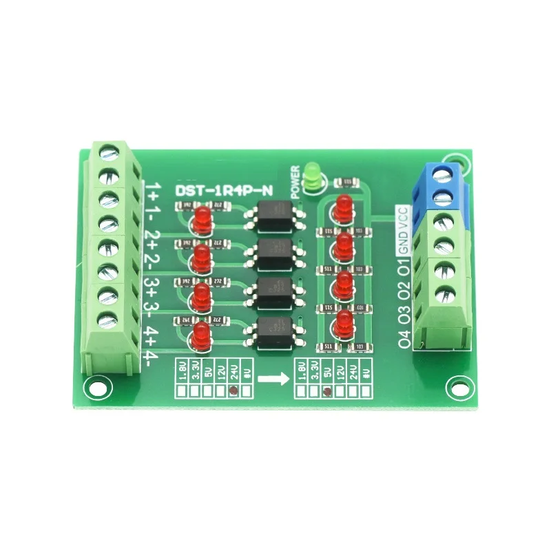 

24V to 5V 4 Channel PLC Signal Converter Level Voltage Board 4Bit Optocoupler For arduino