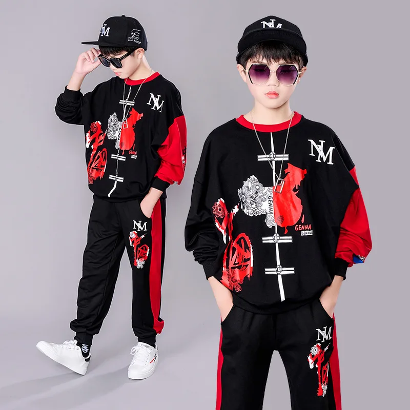 

Boys' Clothes Sets Sweatshirts +Pants Cotton 2PCS/Set 2023 Luxury Spring Autumn Teenagers Suit Children Clothing