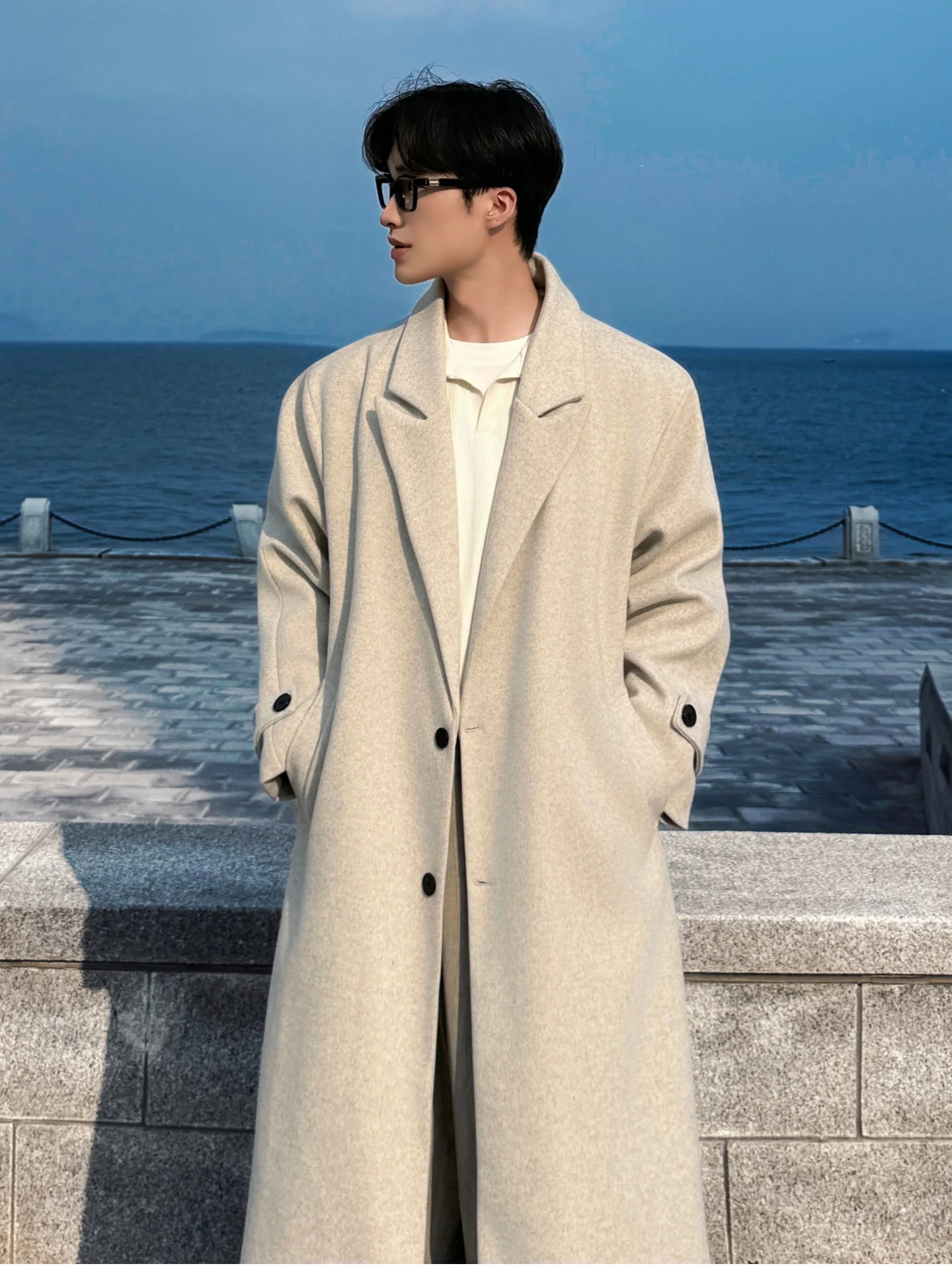 

Мужское шерстяное пальто осенне-зимнее утепленное, длинное, ниже колена, повседневное, ветрозащитное, свободного кроя, теплое, модное