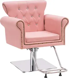 Classic Styling Salon Chair for Hair Stylist Antique Hydraulic Barber Chair Beauty Spa Equipment 8899 (Pink)