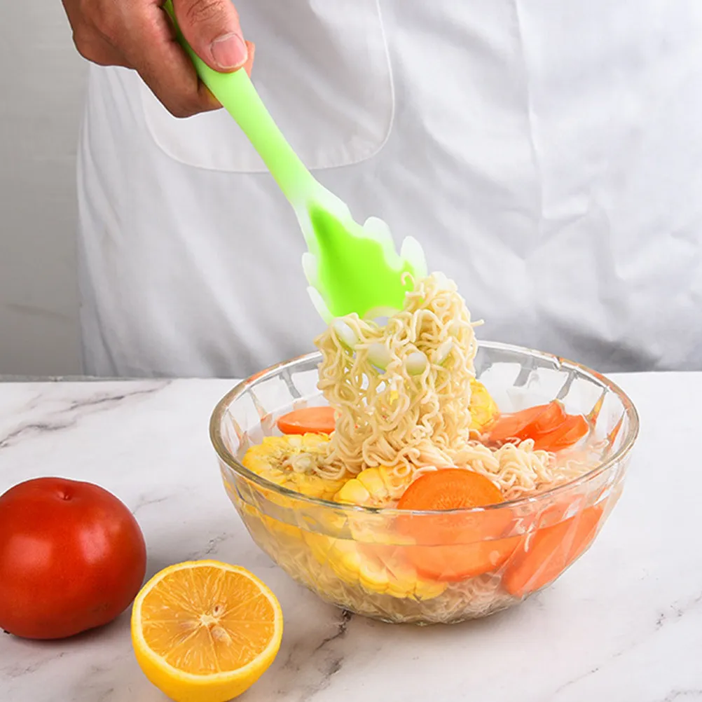 2Pcs Silicone Spaghetti Server Spoon Noodle Scoop Pasta Ladle Heat Resistant Non Stick Kitchen Gadget for Spaghetti Noodles