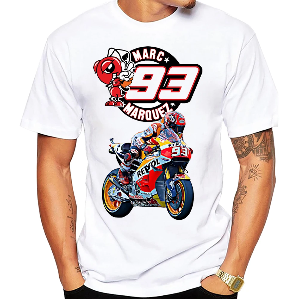 Legend GP World Champion New Big Red Ant Riding T-Shirt Boy Motorcycle Rider Clothes GS Adventure Sport T Shirt Men White Tees