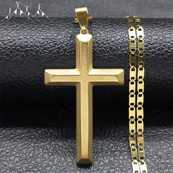 Stainless Steel Jesus Christ Cross Necklace for Men Women Big Hip Hop Gold Plated Necklaces Birthday Gift for Boyfriend NHH16S05