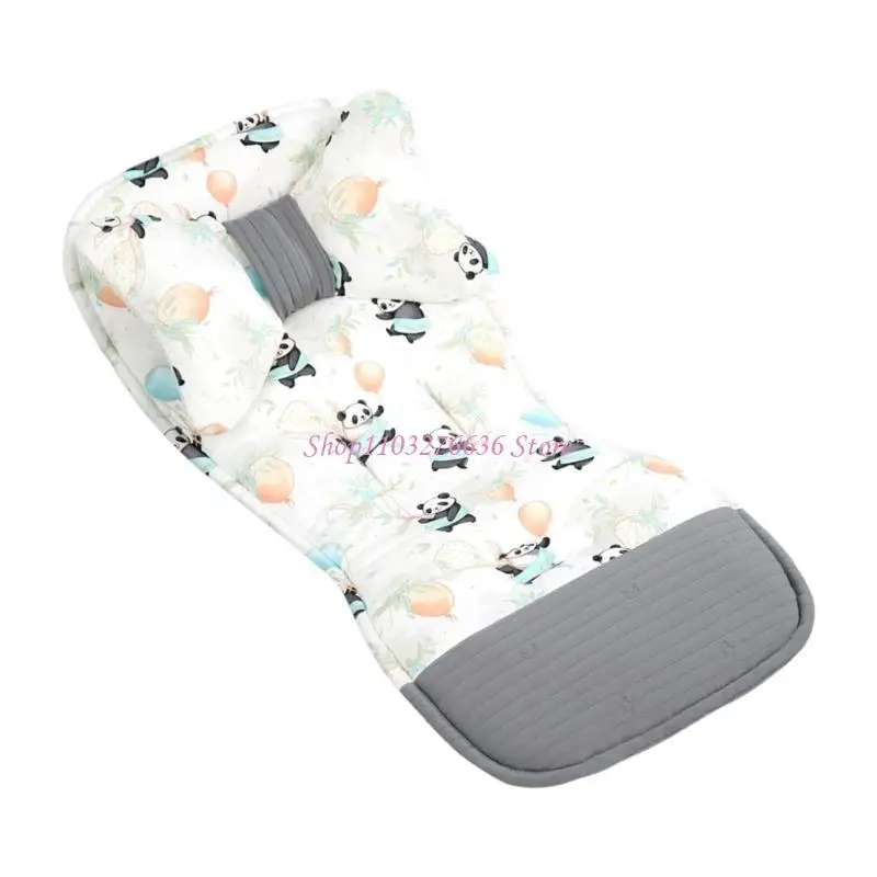 R6FD Cushion Printed Pattern Double Sided Liner Strollers Cushion with Head Pilliw