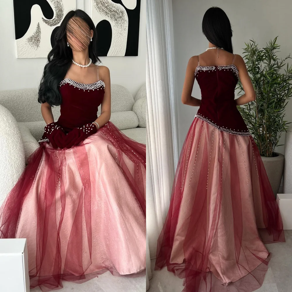 

Customized Intricate Matching Pleat Pearl A-line Strapless Long Dresses Bespoke Occasion Dresses Sizes Available High Quality