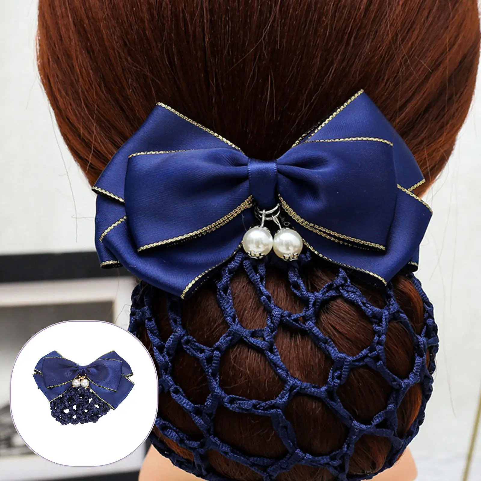 

Bow Hair Bun Cover Net Fine Workmanship Hair Net for Buns Suitable for Nurse Stewardess Bank Clerk Air Hostess Dancer
