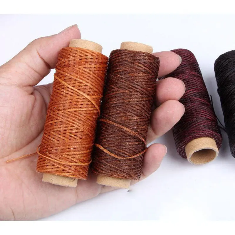 Multicolor Durable 30Meters 210D Flat Leather Waxed Thread Cord for DIY Handicraft Tool Hand Stitching Thread High Quality