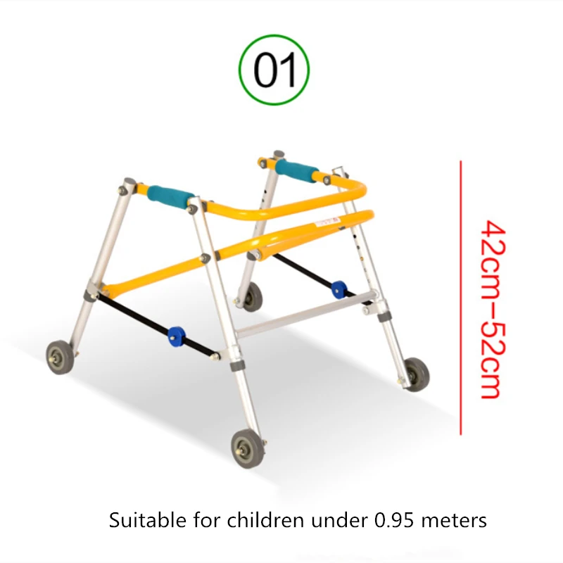 Child Folding Walker Device Lower Limb Rehabilitation Stand Frame Walking Stick for Kid Infant Stroke Hemiplegia Walker Assist