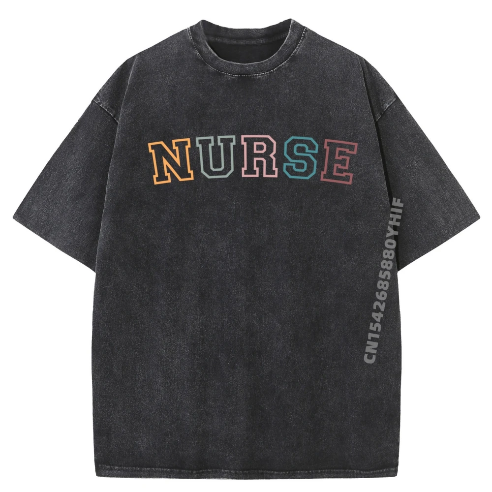 

Loose Retro Nurse Life For Registered T-shirts Women For Male Retro Autumn Printed All Cotton Short Sleeve T-shirts Women Tees
