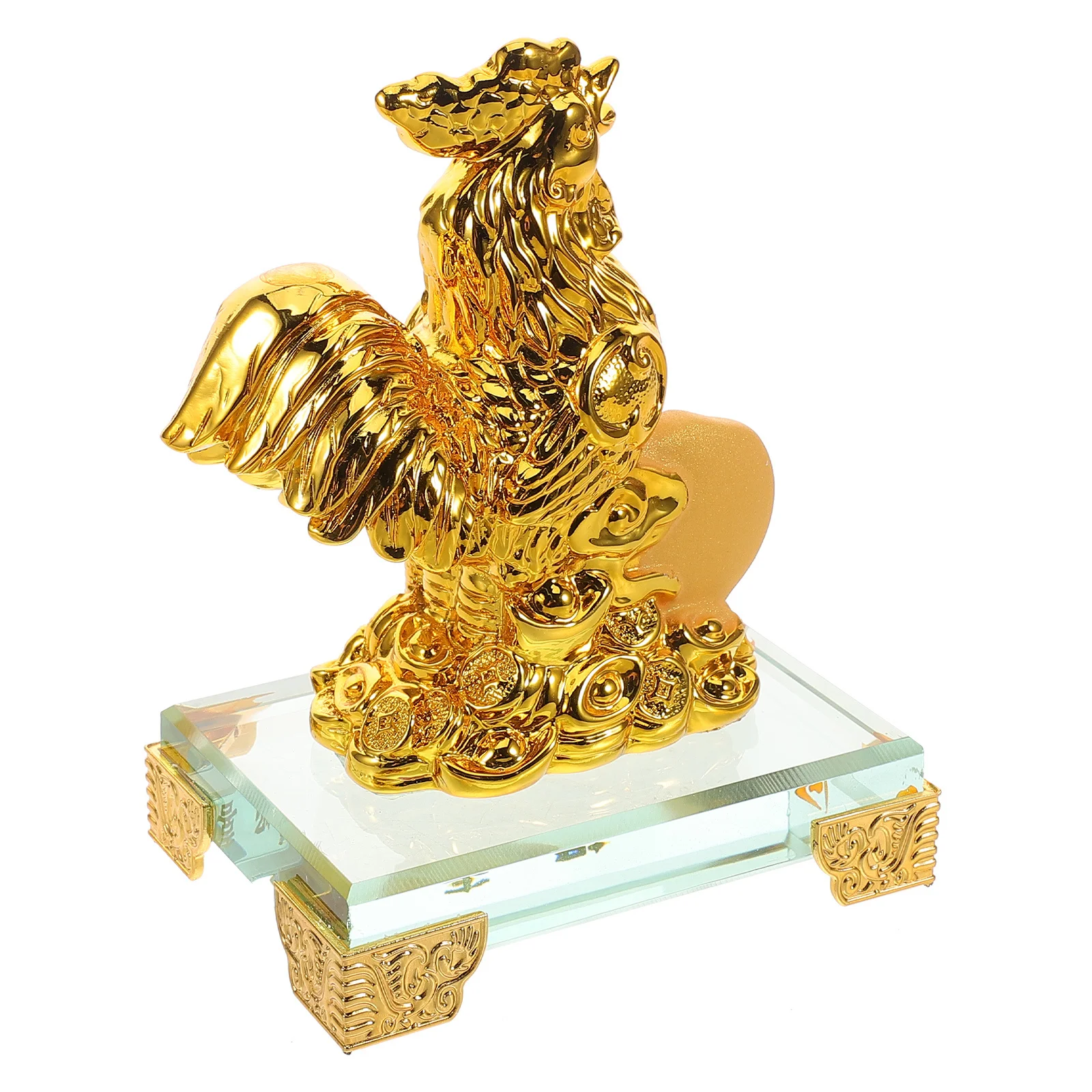 

Resin Chicken Zodiac Statue for Office Desk Car Interior Decor Chinese New Year Gift Feng Shui Prosperity Symbol Home Decoration