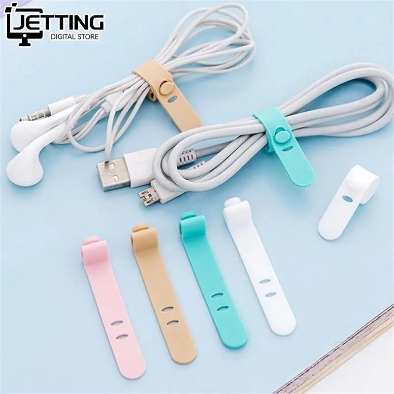 Silicone Straps Data Cable Soft Tape USB Wire Cable Tie Cable Organizer For iphone Android Charging earphone Bobbin winder