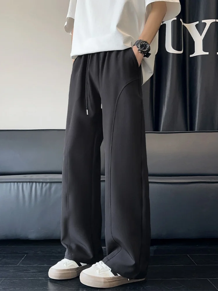 

American High Street Casual Men's Pants Spring Autumn Loose Drapey Slim Straight Leg Trousers Faionable Korean Brand