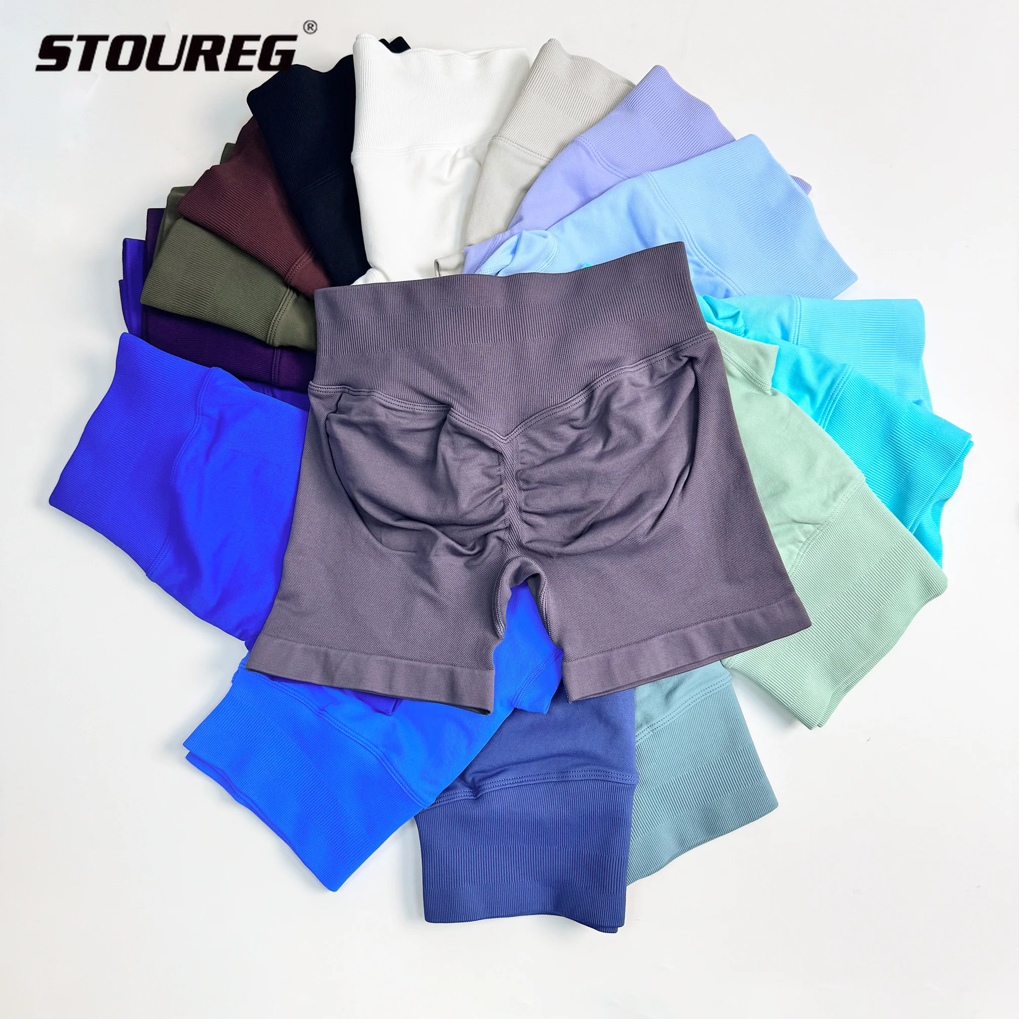 

STOUREG 4.5 Sculpt Shorts for Women Seamless Yoga Shorts Scrunch Butt Sports Legging Quick Dry Gym Fitness Hip Lift Tights