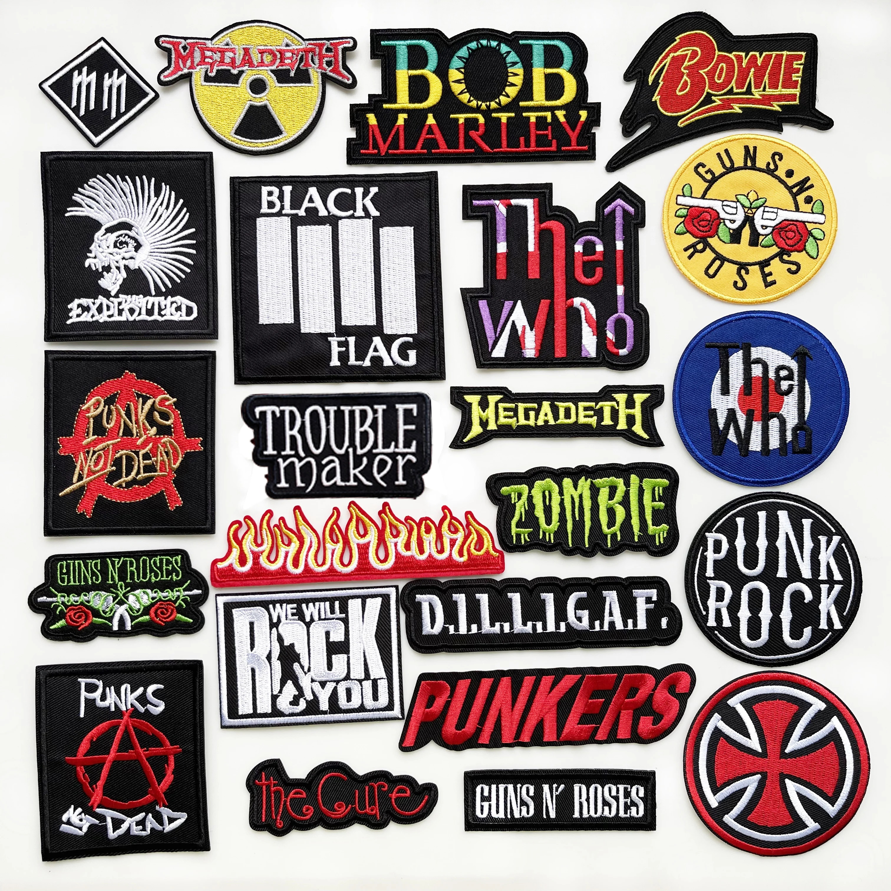 

Band Rock Iron On Patches For Clothing Embroidered Music Badges Patch Punk for Clothes Jacket Jeans DIY sticker Appliques