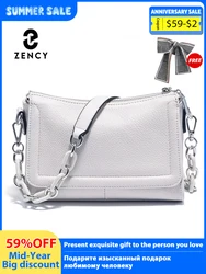 Zency 2024 Nowa modna akrylowa torebka na łańcuszku Miękka skórzana torba z górnym uchwytem dla kobiet Luksusowa mała torba pod pachę Biała torebka crossbody