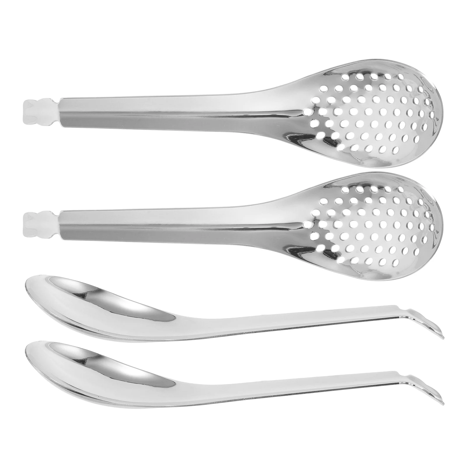 

4Pcs Stainless Steel Caviar Slotted Soup Spoons Set Kitchen Strainers for Serving Cooking Utensils Home Restaurant