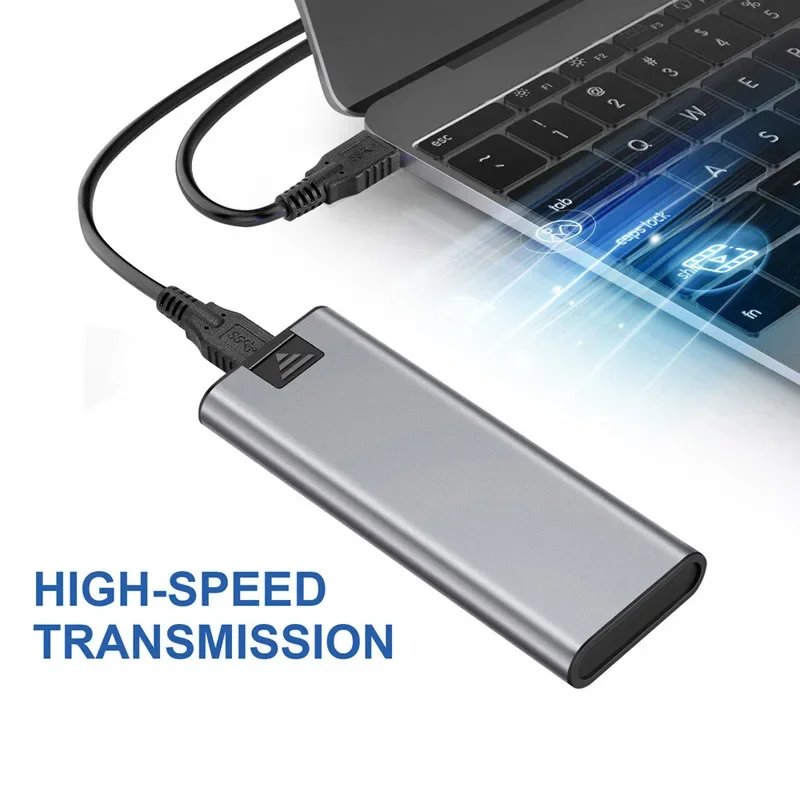 New M.2 Hard Drive Enclosure USB3.1Type-C to M.2NGFF Solid State Drive Enclosure High Speed M.2 Aluminum Alloy Enclosure