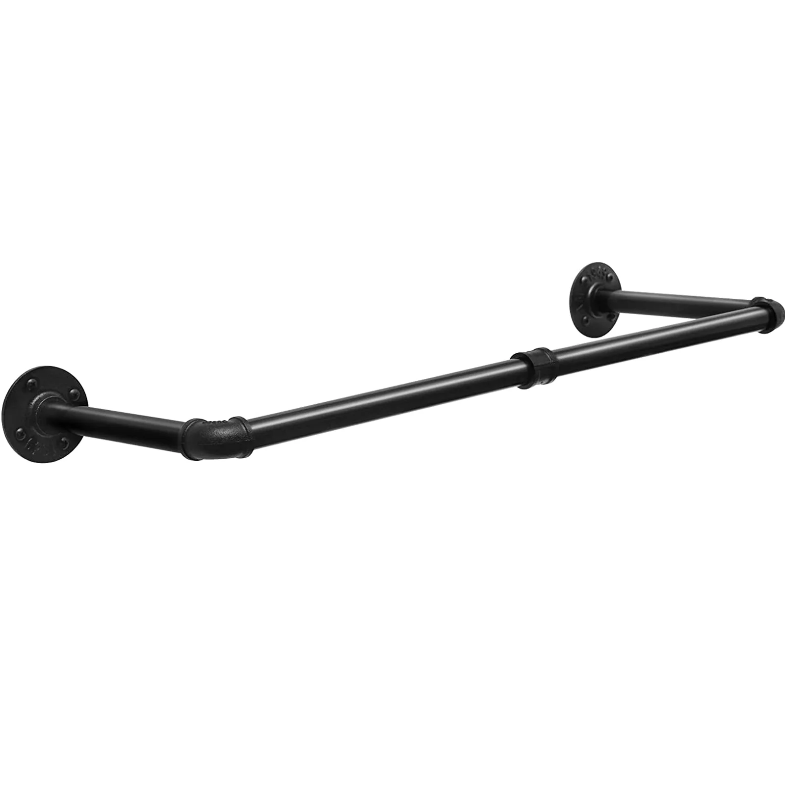 EUGAD 79/100cm Schwarze Wandmontierte Kleiderstange Abnehmbares Industriedesign-Rohr Kleiderständer Wandhänger für Kleideraufbewahrung und -aufhängung