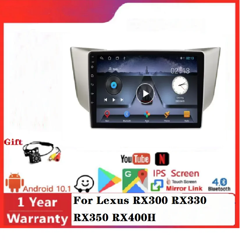 9 inch Android 10 Car Radio Auto Stereo MP5 Player for Lexus RX300 RX330 RX350 RX400H Toyota harrier 2003-2009 Navigator