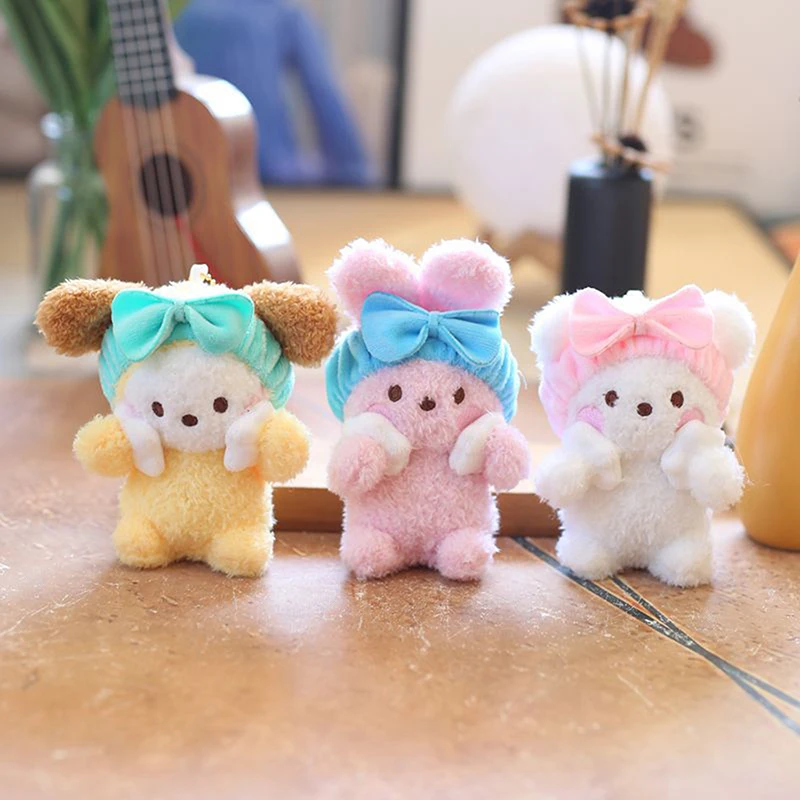 Serviette de bain mignonne pour chiot, pendentif en peluche, jouet de bain au beurre, petit ours, lapin, sac de beurre, conflicDecoration, porte-clés, ornements, 1 pièce