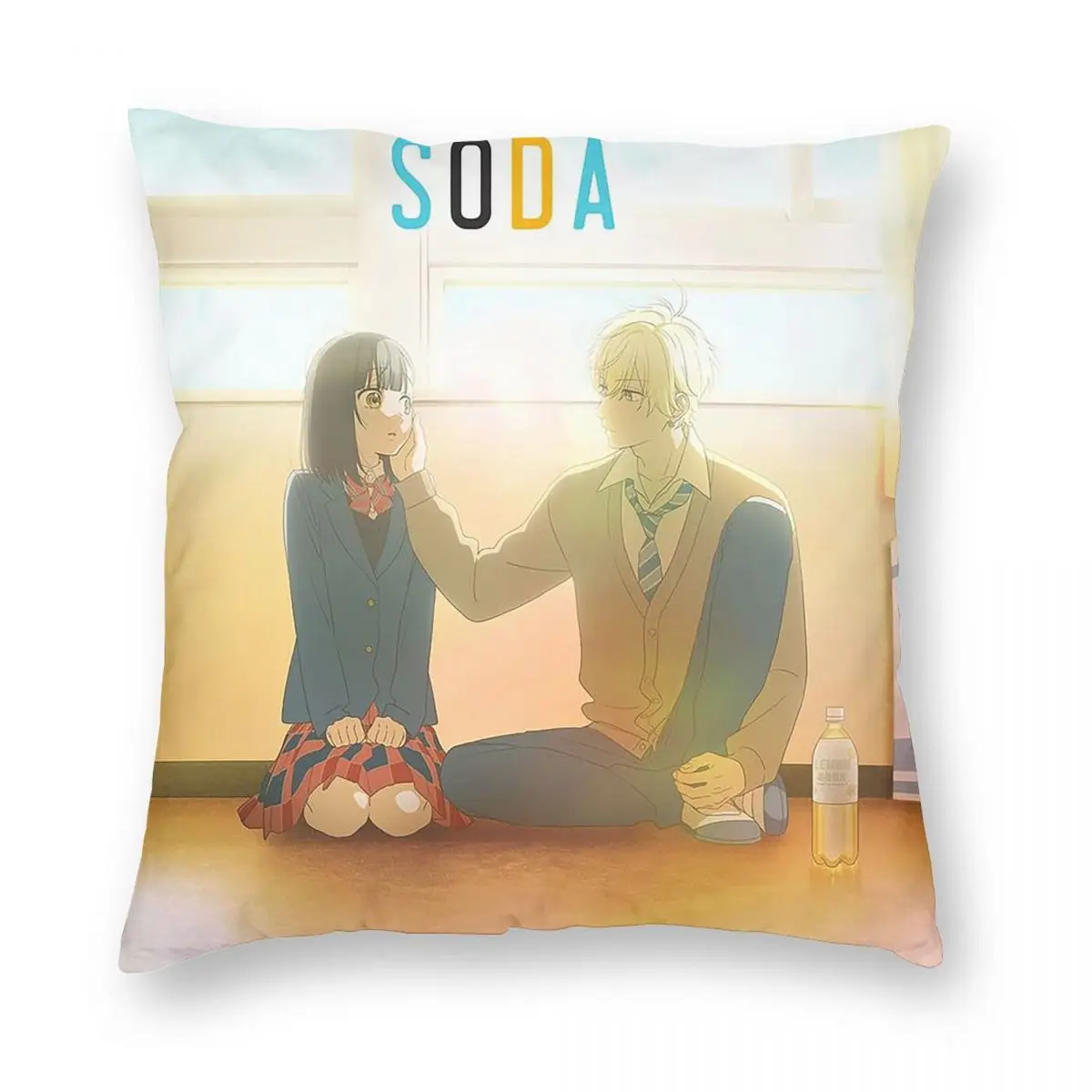 Anime Honey Lemon Soda Square Pillowcase Pillow Cover Cushion Zip Decorative Comfort Throw Pillow for Home Sofa