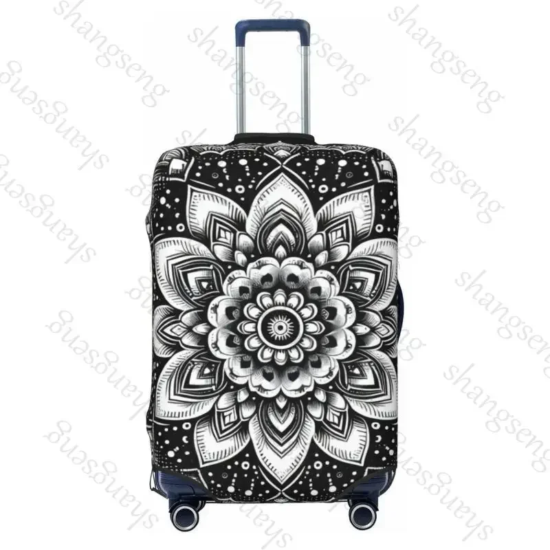 السفر غطاء الأمتعة حقيبة مرنة عربة حامي غطاء الغبار حقيبة حالة هندسية ملونة ماندالا للأمتعة 18-32 " #4