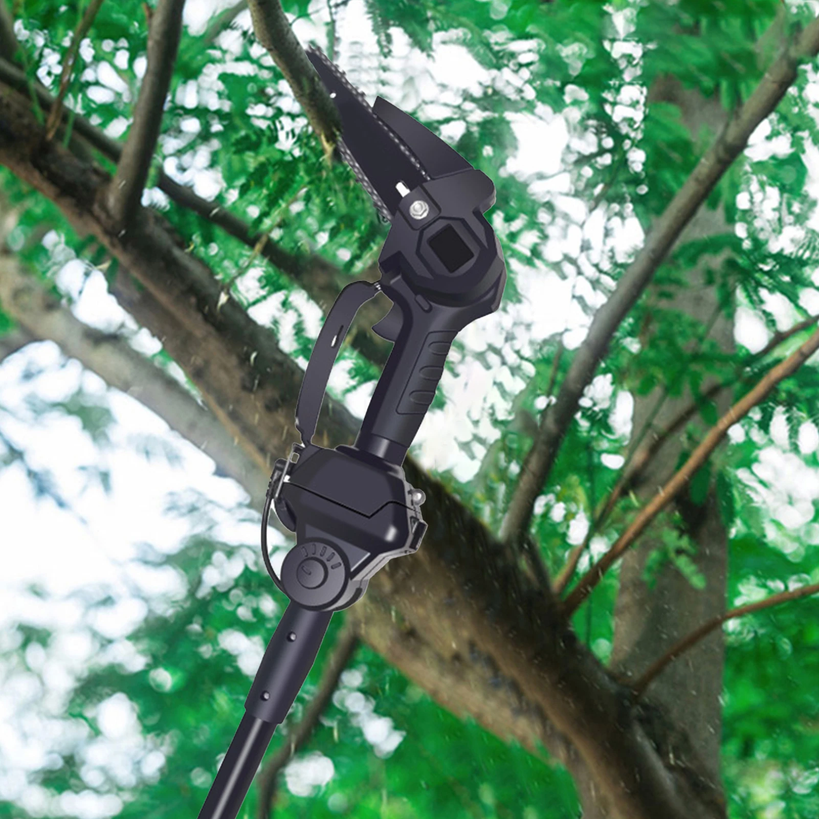 1 Set High Branch Saw Rechargeable High Power Motor Detachable Telescopic Pole Tree Pruning Portable Cordless Electric Pole Chai